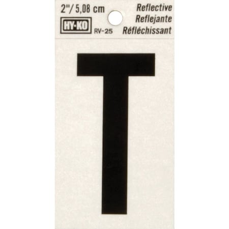 Hy-Ko Vinyl 2 In. Reflective Adhesive Letter, T RV-25/T